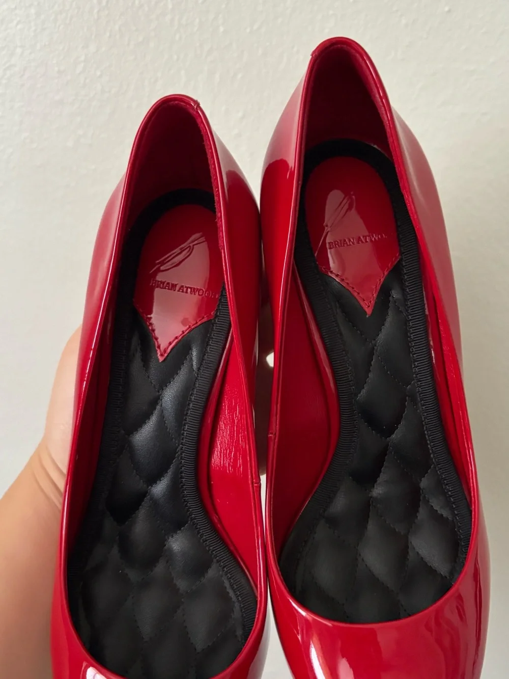 Brian Atwood Patent Red Stiletto pump heels